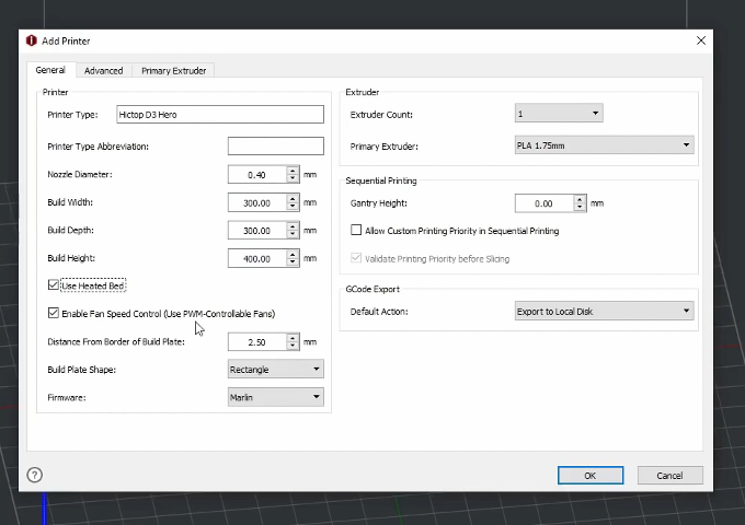 Remove printer setting