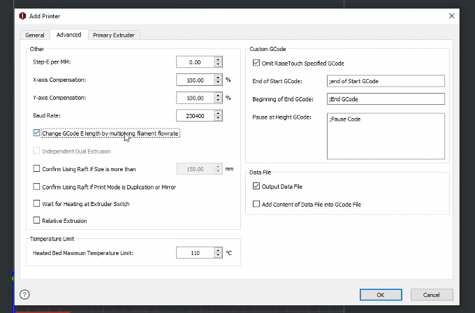 adjust the GCode when it's slicing to apply the filament flow rate that you want in the slicing